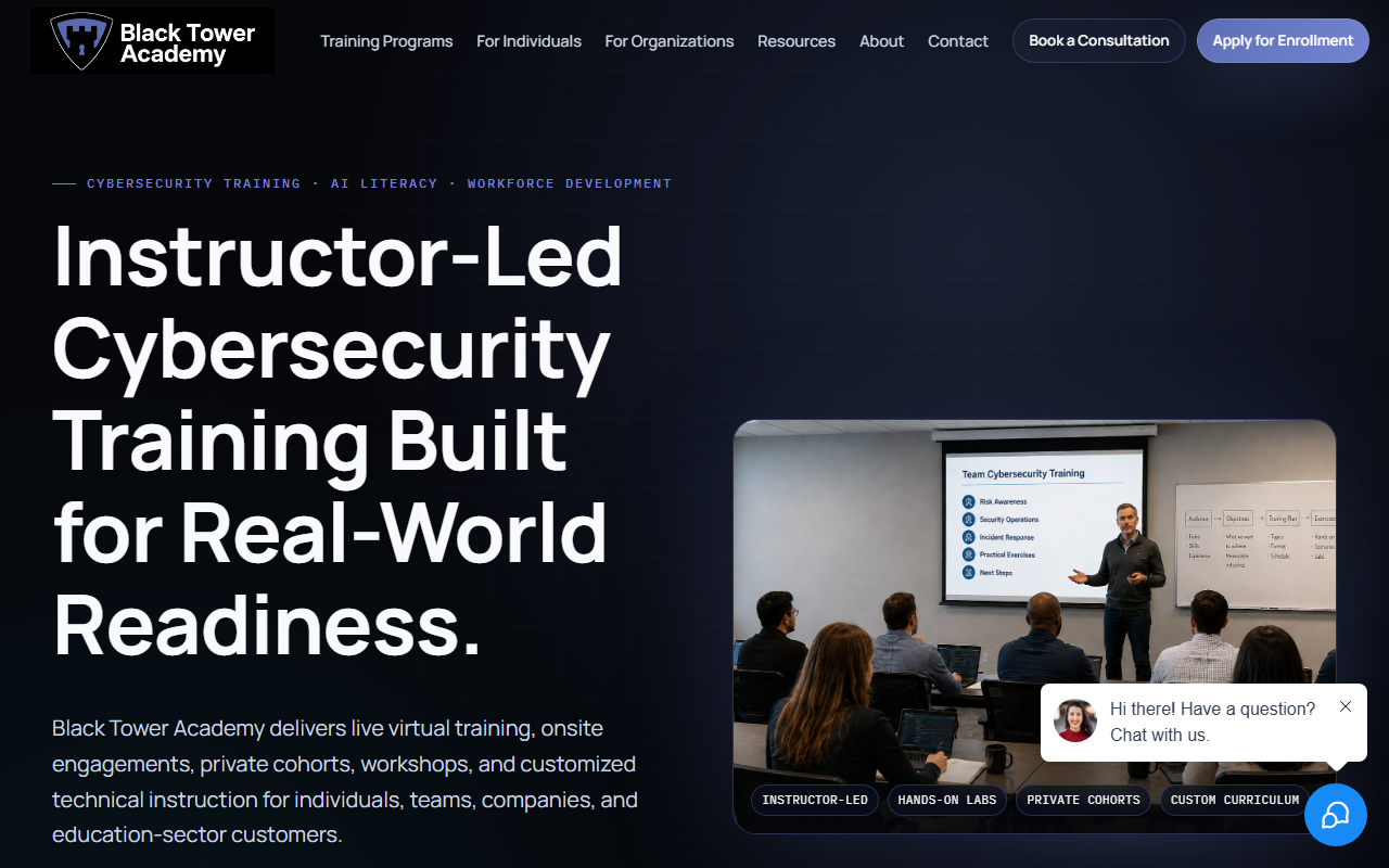 Black Tower Academy homepage