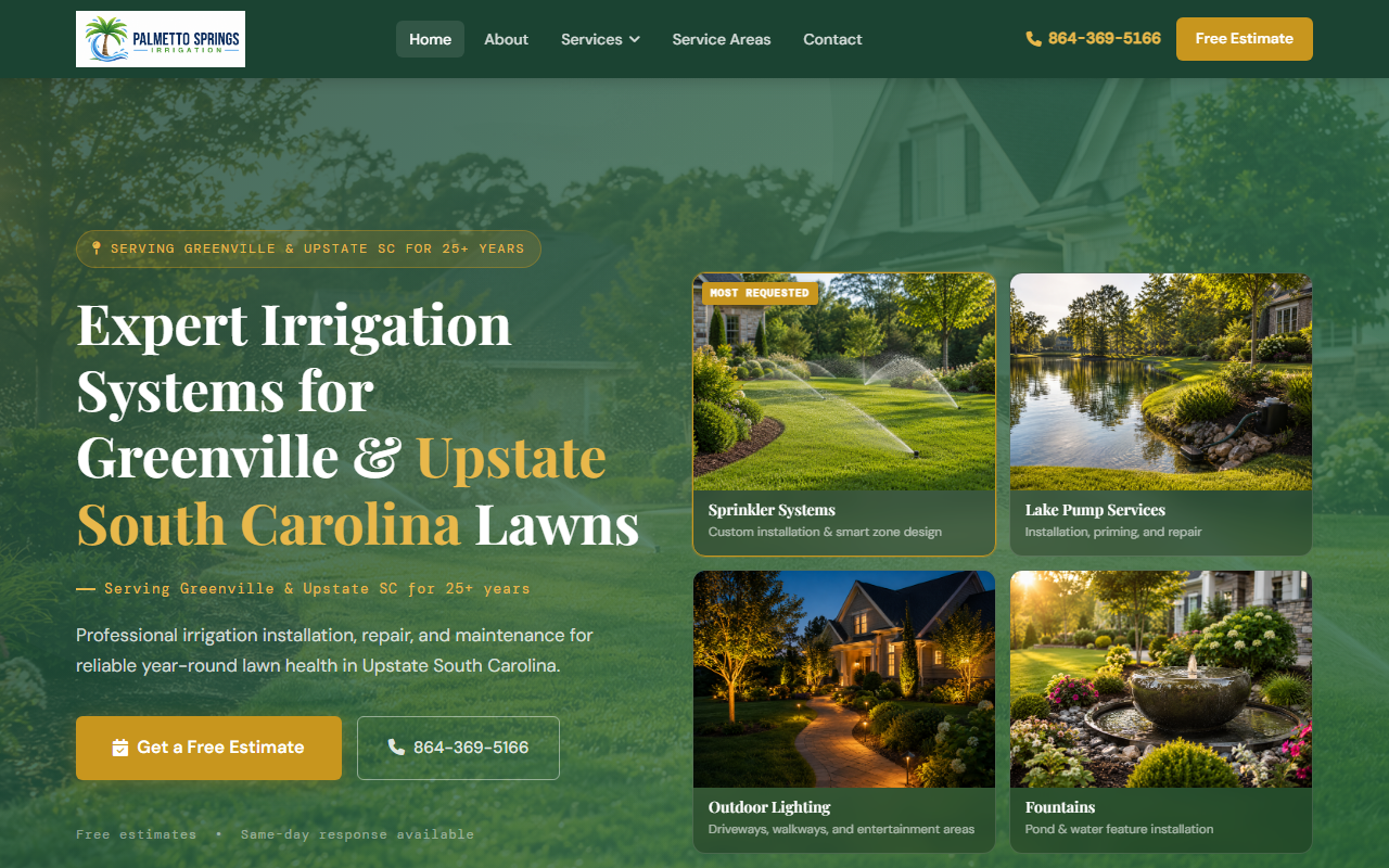 Palmetto Springs Irrigation homepage